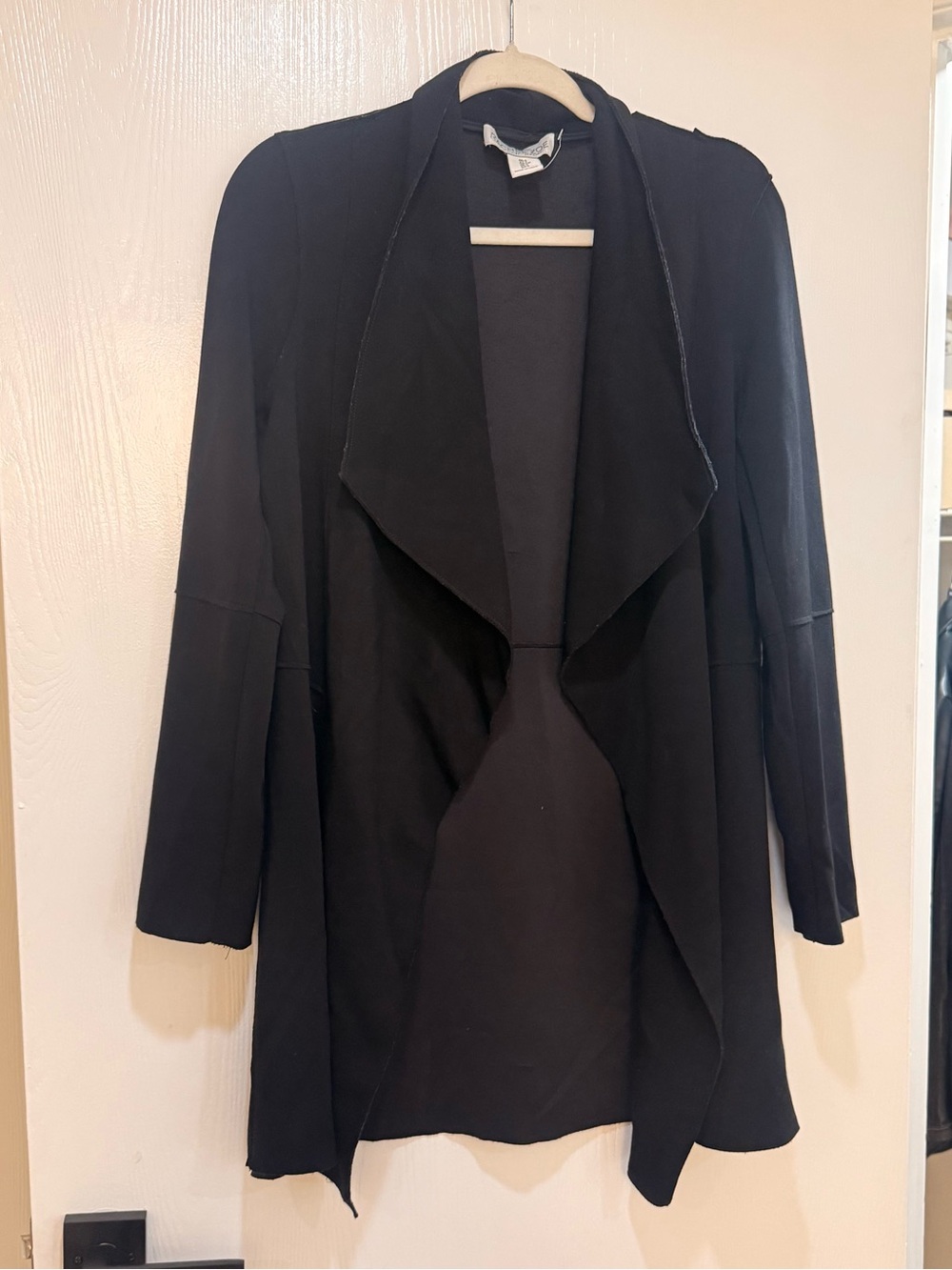 Rachel Zoe Draped Open-Front Black Cardigan